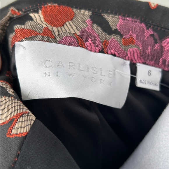 Carlisle New York floral jacquard blazer black multicolor size 6 - Picture 2 of 13